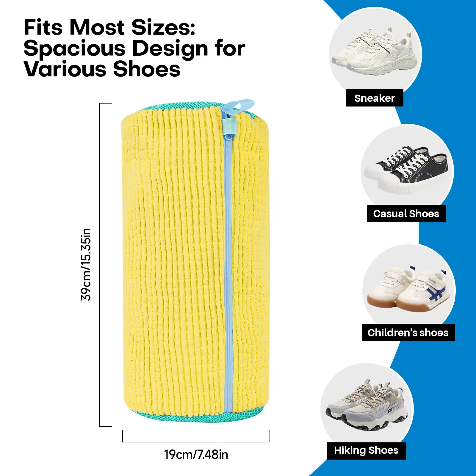 2PCS Shoe Washing Machine Bag: Laundry Shoe Bag for Washer and Dryer Reusable Shoe Cleaning Bag for Sneaker Tennis Shoes Unstai 4
