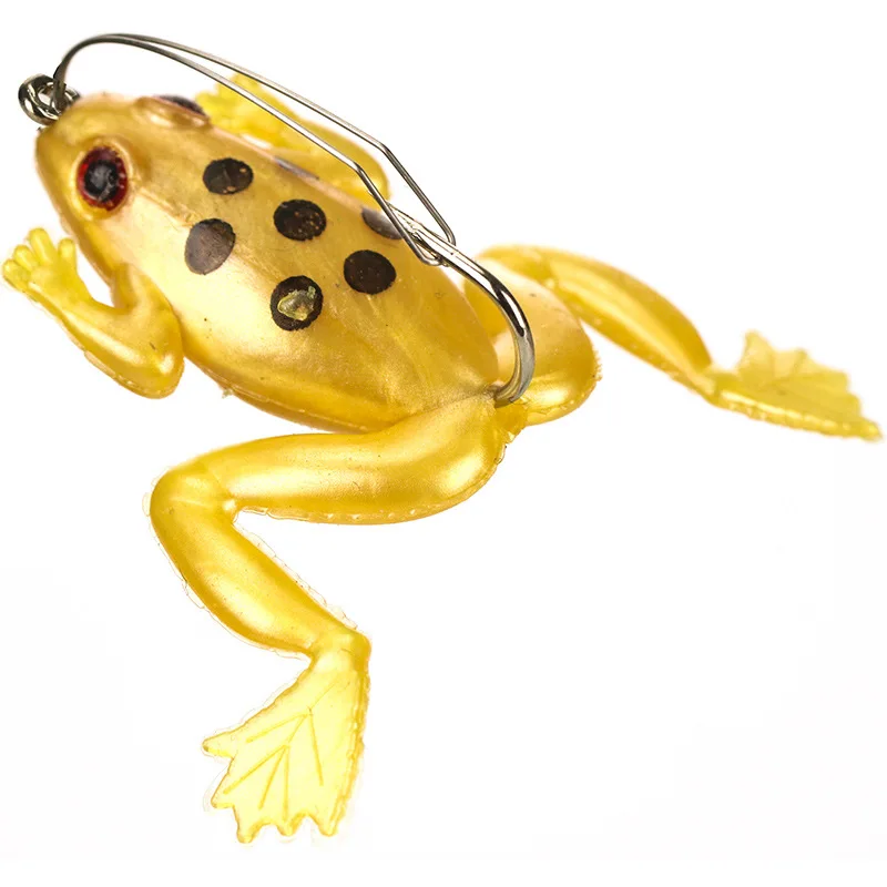 Frosch-Angelköder Windloser Freihängender Boden-Spinner Einzelhaken Weichköder mit Haken 7cm 5g Set 5 Stück im Angebot – Detail 1
