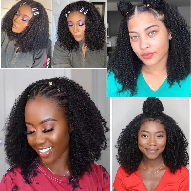 Kinky Curly 2x6 Lace Closure Human Hair For Black Women Brazilian Remy Hair Kinky Curly Transparent Lace Closure Soft and Silky
