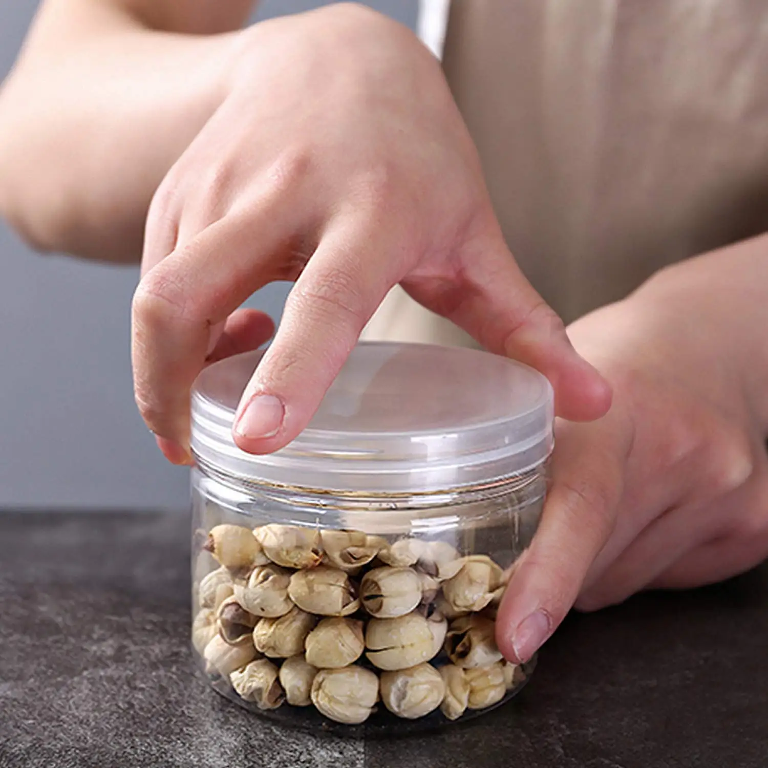1PC Plastic Packing Bottle PET Clear Empty Seal Circular Bucket Storage Biscuit Jar Food Grade Sealed Cans Tank Container