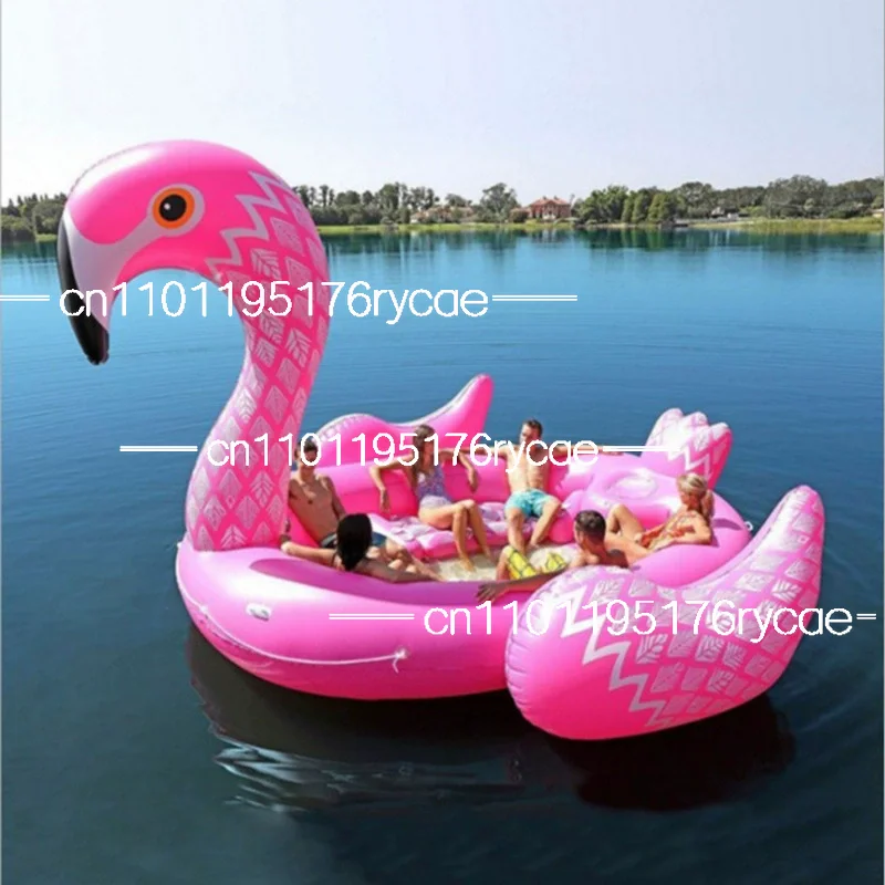 6person Huge Flamingo Pool Float Giant Inflatable Unicorn Swimming Pool Accessories Island Party Floating beach Outdoor Toy 2