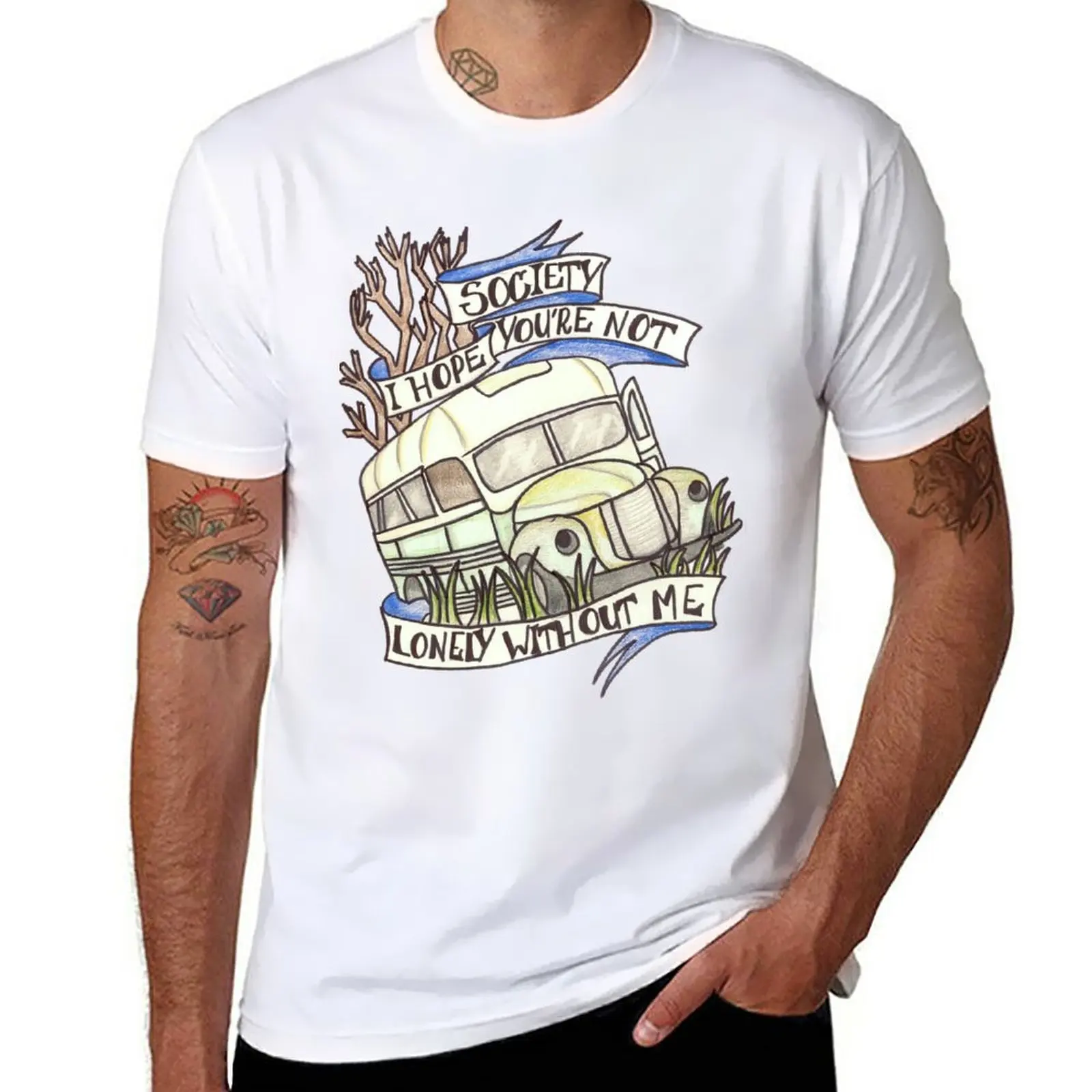 

New Into the Wild Society T-Shirt kawaii clothes Oversized t-shirt t shirt man men t shirt