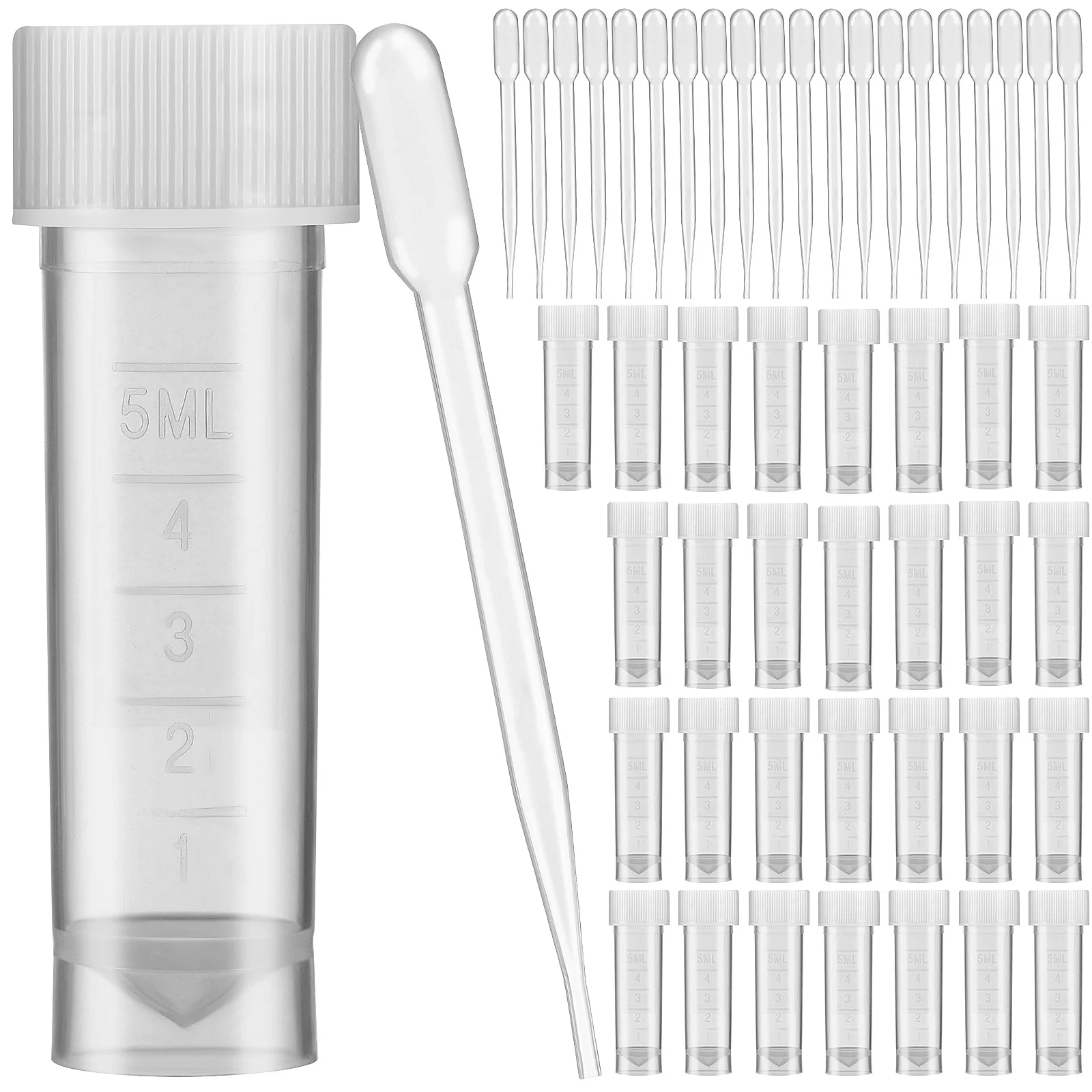 

1 Set Plastic Test Tube Bottles and Squeeze Transfer Pipettes Practical Storage Containers Tools for Laboratory