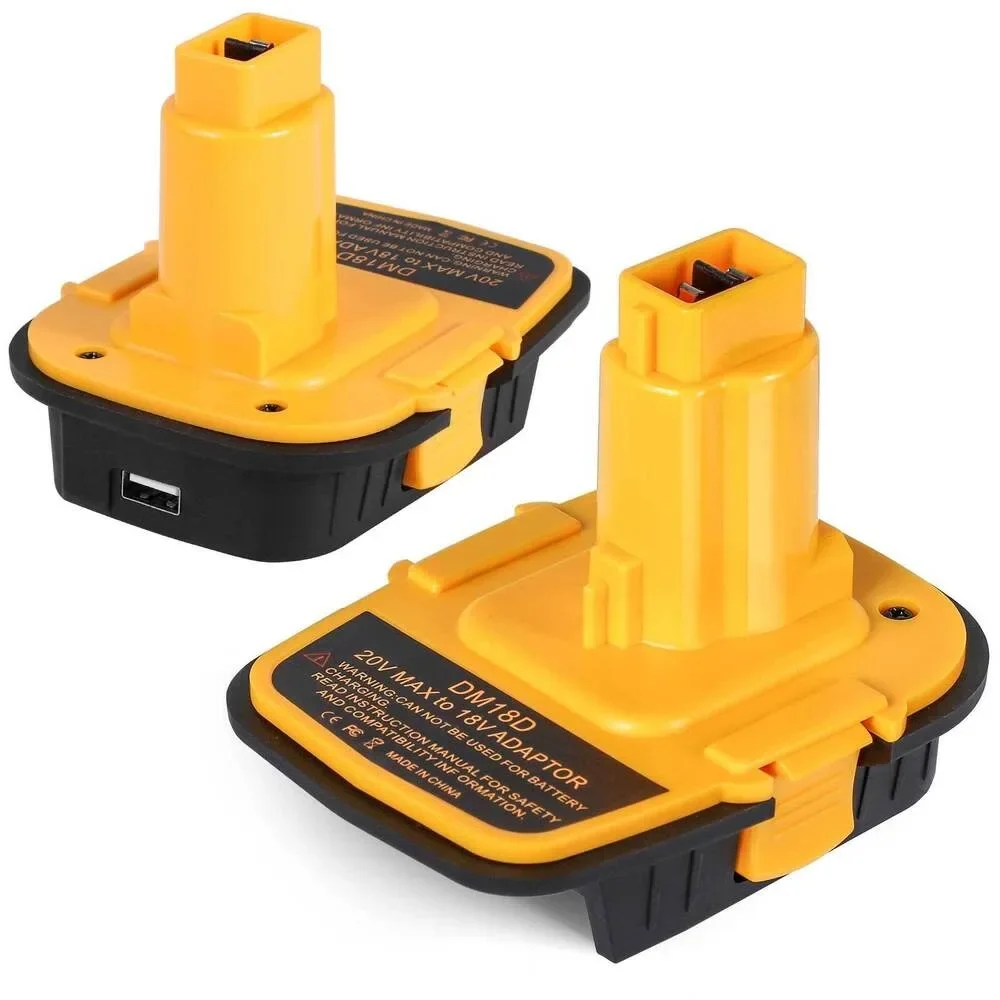 DeWalt NiCad 및 NiMh 배터리 전동 공구용 Milwaukee 18V 리튬 배터리용 DeWalt 20V용 USB 변환 기능이 있는 배터리 어댑터