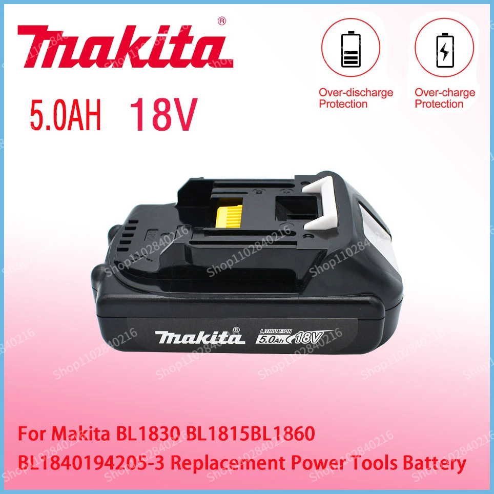 

Makita 18V 5.0AH replacement power tool battery suitable for Makita BL1830 BL1815 BL1840 194205-3