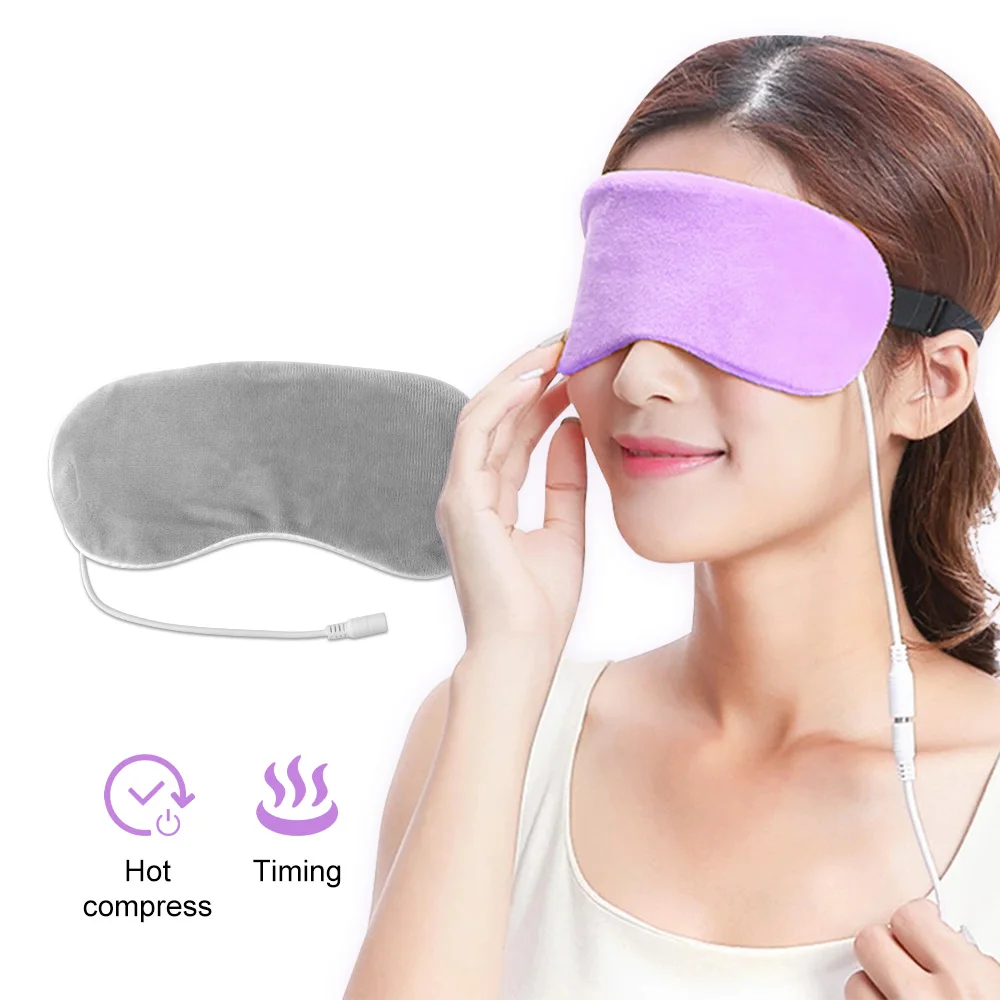 

USB Heating Steam Eyeshade Sleeping Eye Mask Anti Dark Circle Eye Patch Eye Massager Fatigue Relief Sleep Travel Eye Shade Mask