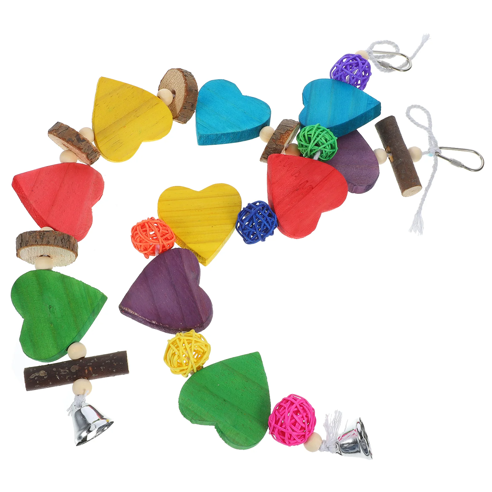 

2 Pcs Parrot Teething Toy Bird Toys Cockatiel Chewing Birds Funny Wooden Hanging