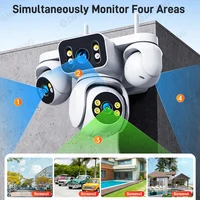 DIFANG 20MP  WiFi Camera 4 Screen 12X Zoom Auto Track Home Security Cams Outdoor 10K Four Lens Wireless Surveillance Cam 5