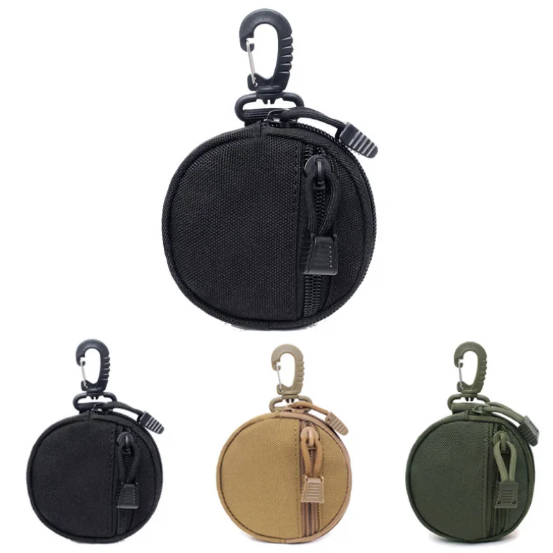 Tactical EDC Pouch Mini Key Wallet Holder Men Coin Purses Military Army Coin Pocket Bag with Hook Waist Belt Bag for Hunting