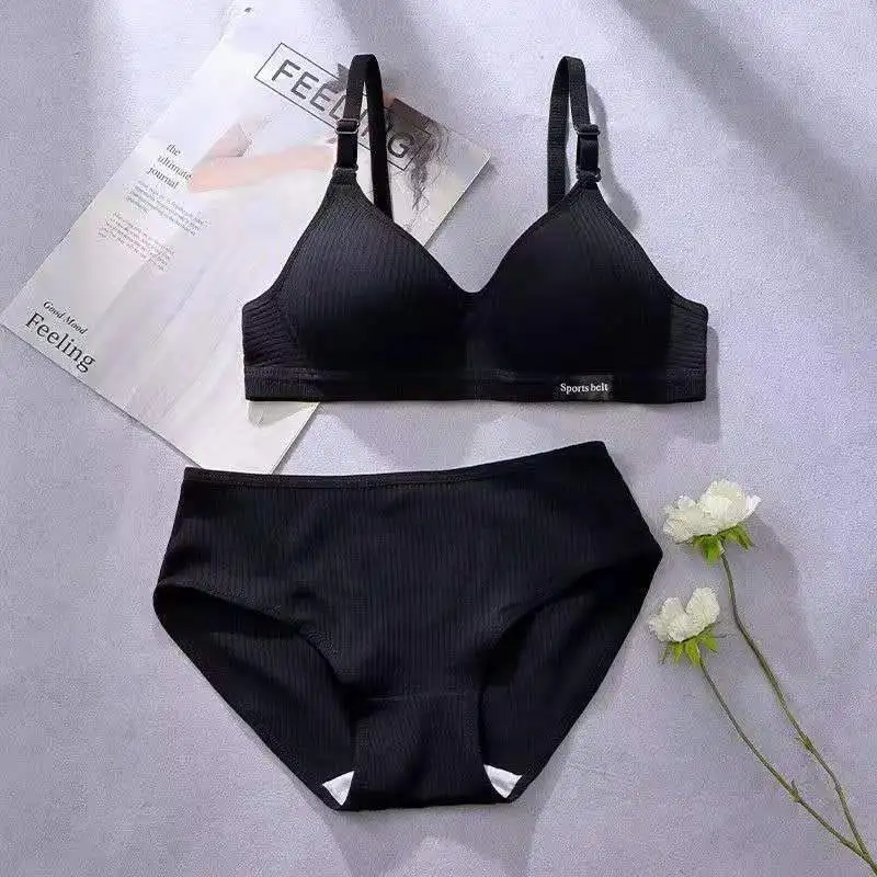 New Cotton Girl Underwear Top Push Up Bra Small Chest Comfortable Without Steel