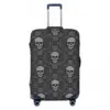 Cool Skull Doodle Suitcase Cover Vintage Cruise Trip Protector Vacation Fun Luggage Case 2