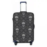 Cool Skull Doodle Suitcase Cover Vintage Cruise Trip Protector Vacation Fun Luggage Case 2
