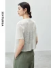 SENTUBILA Soft Short Sleeve Cropped Knitted Cardigan 2024 Summer New Female Knitwears V-neck Single Breasted Tops W42H54604 2