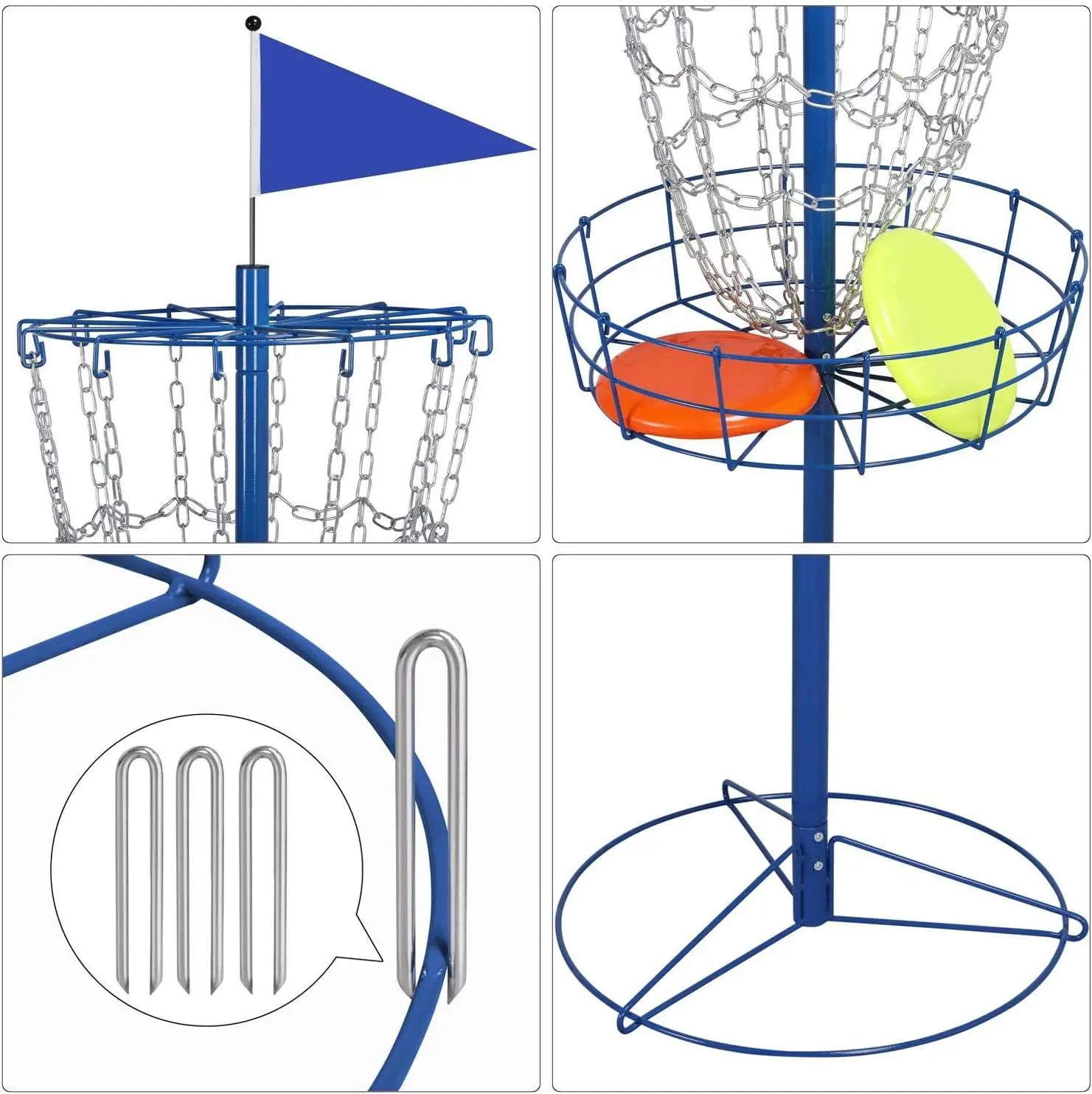 Portable Disc Golf Basket Set 4
