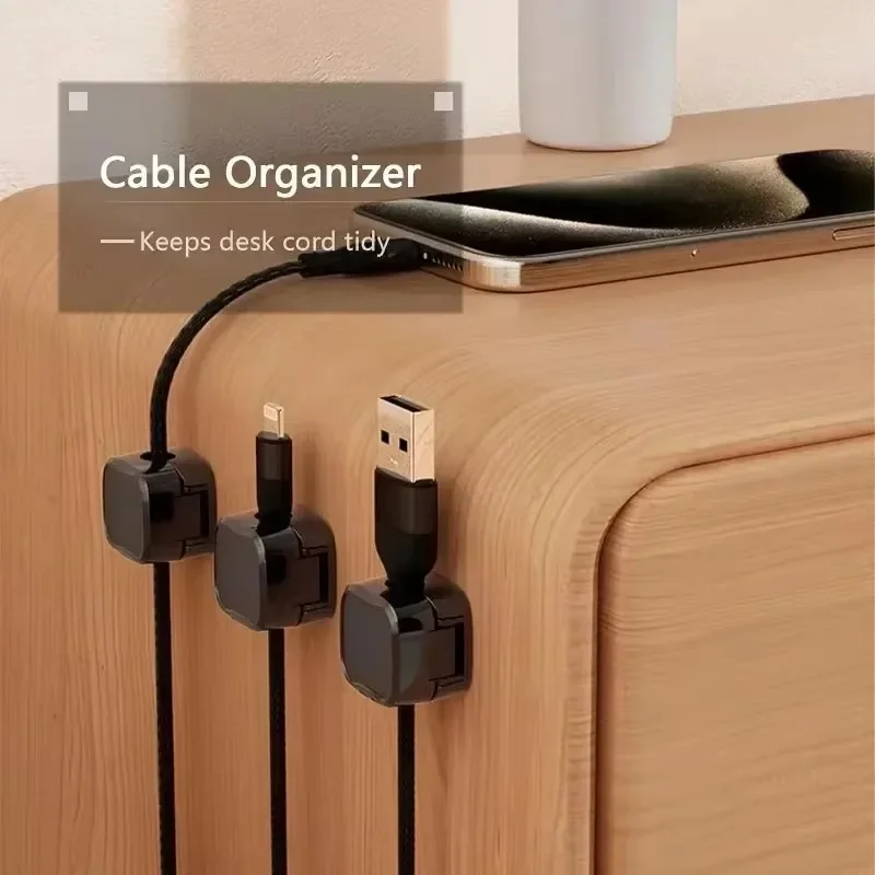 Cable Organizer Desk Organizer Storage Organizer Bag Organizer 24/1pcs Magnetic Cable Clips Adjustable Cord Holder Under Desk Cable Management Wire Keeper Home Office Cables Clip Organizer