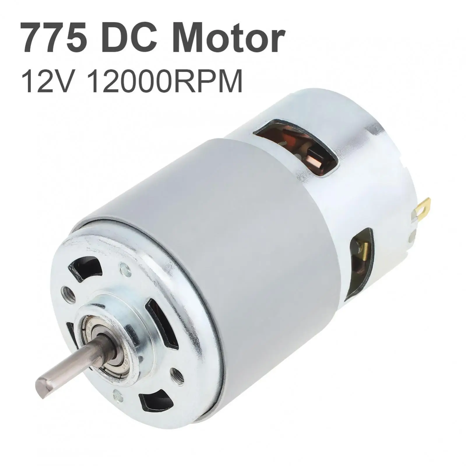 

775 DC Motor D-Shaped Shaft 12V 12000RPM High-speed Large Torque Motor with Ball Bearing for Small Drill Micro Machine / DIY Car