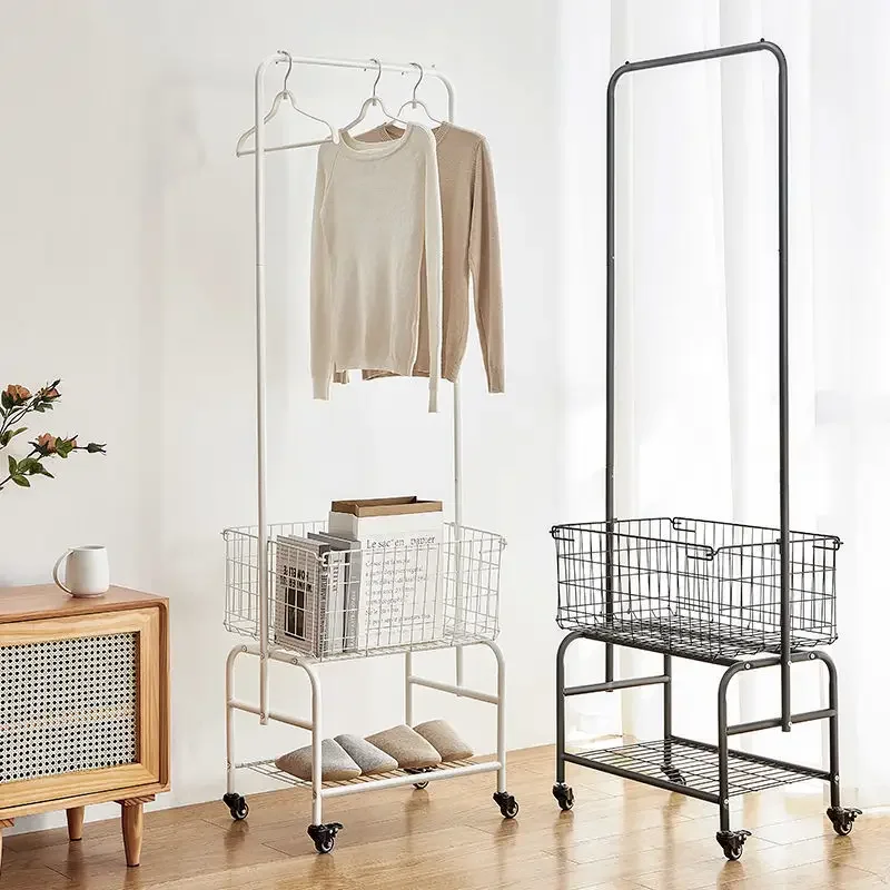 

Clothing Store Garment Storage Stand Holder Industrial Pipe Clothes Rack Moving Wheels Clothing Store Display Rack