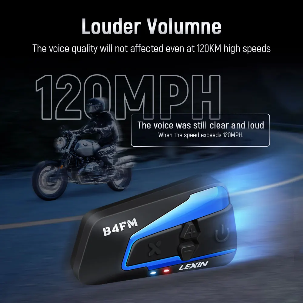 Intercom Lexin Bluetooth Motorcycle Moto Helmet Headset
