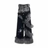LUZHEN Fake Two Piece Denim Pants Patchwork Fur Worn-out Trendy High Street Luxury American Straight Tube Trousers Male LZ8217 5