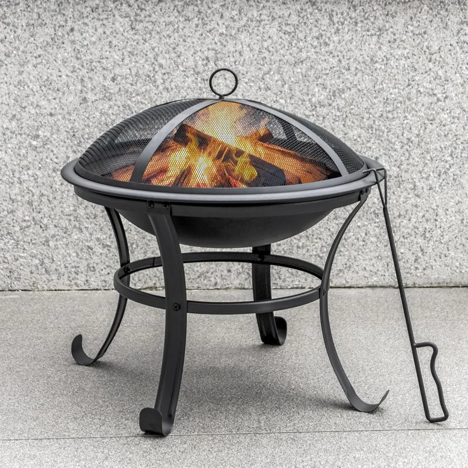 22 Inch Durable Outdoor Fire Pit with Accessories