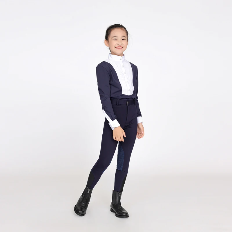 Children Half Silicone Horse Riding Pants Breeches Soft Breathable Four Way ElasticEquestrian pants Unisex Horse Riding