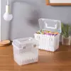 Transparent Marker Box Storage Box 80pcs Plastic Transparent Box Portable Watercolor Marker Box Case School Supplies 2