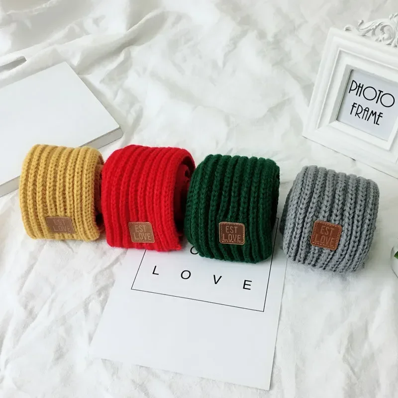 Children Winter Autumn Knitted Scarf Keep Warm Solid Candy Colors Baby Girls Boys Kids Neck Gaiter