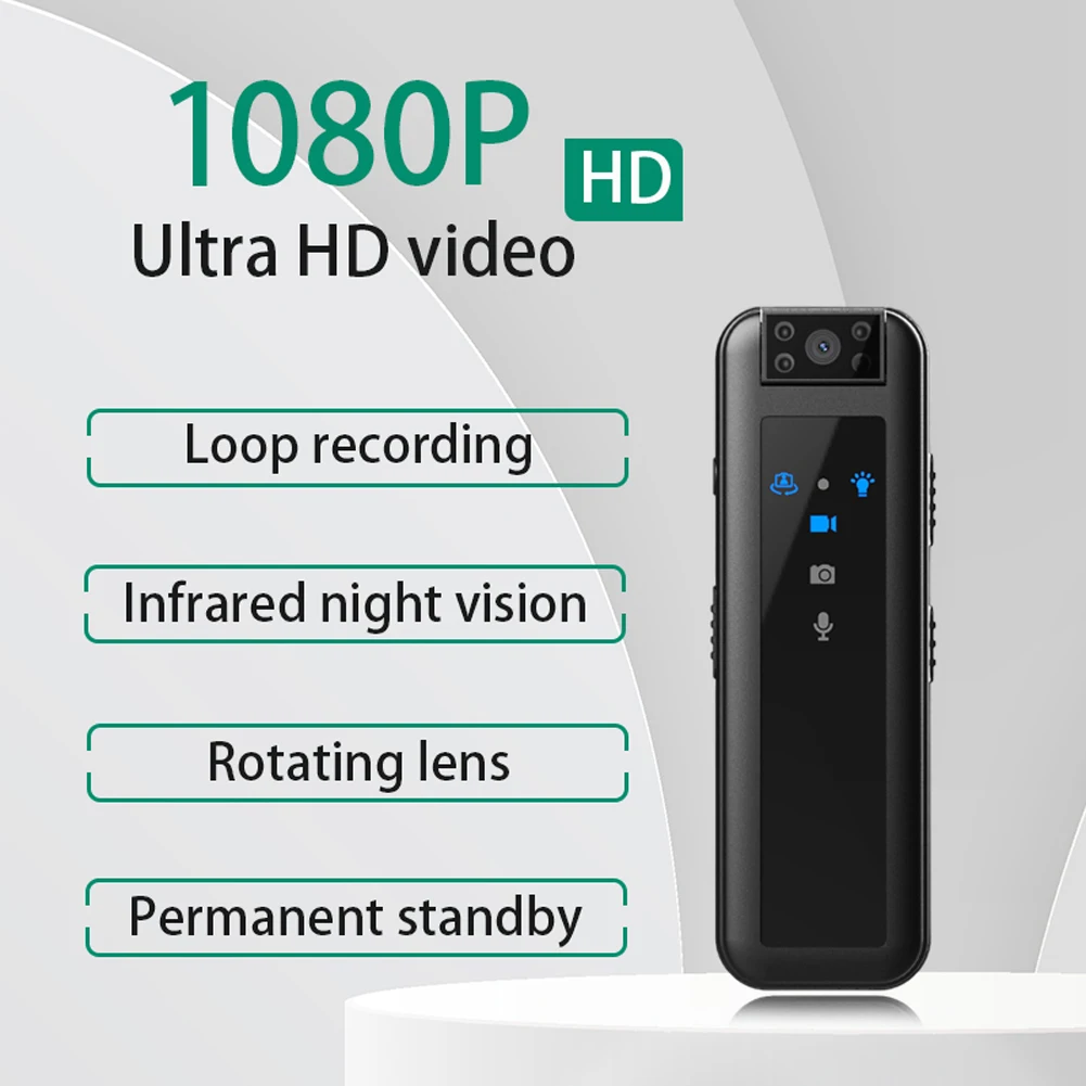 HD 1080P Mini Camera Portable Digital Video Recorder Police Small Body Cam Infrared Night Vision Miniature Camcorder with Clip
