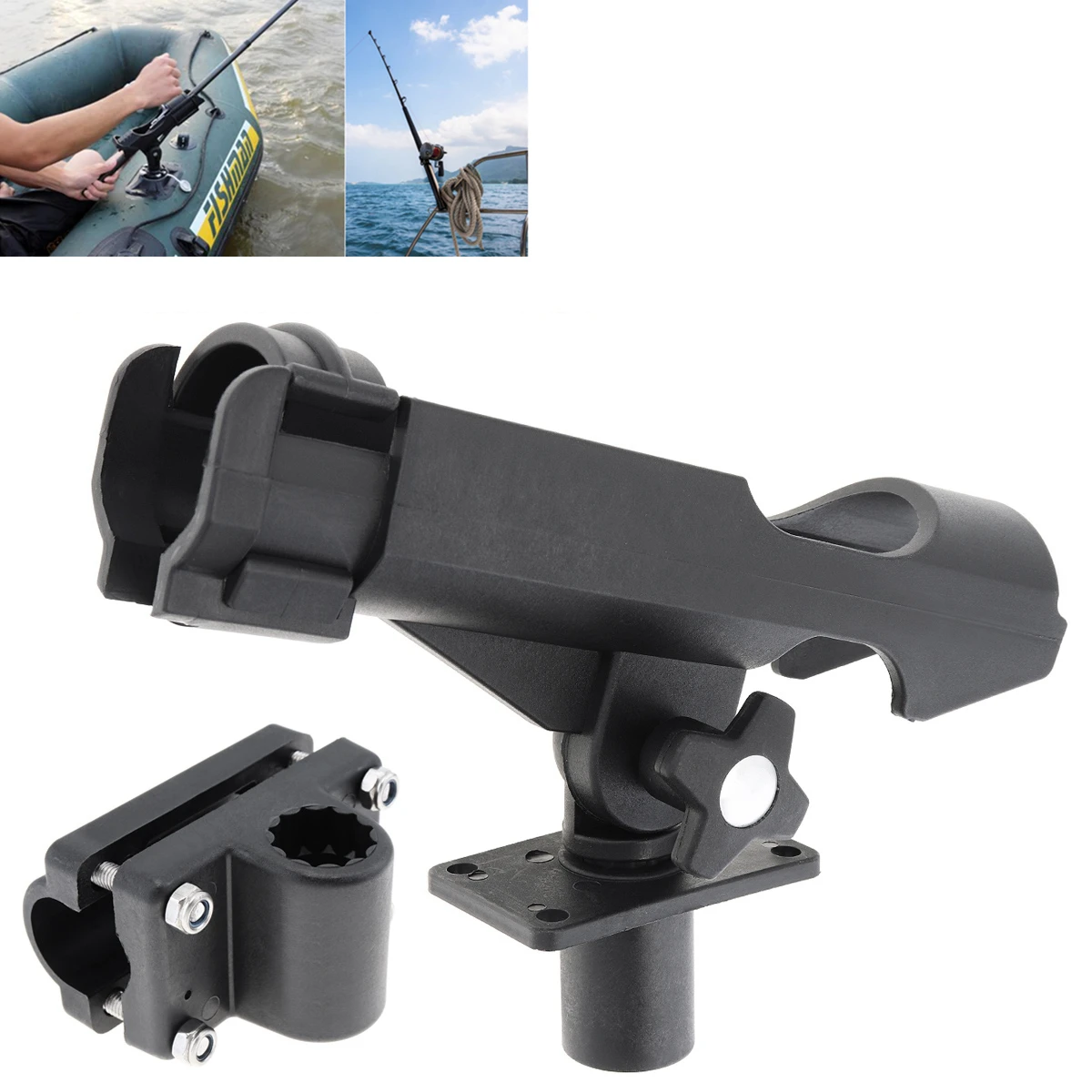 Fishing Boat Rod Holder 4 Piece With Stainless Steel Clamp On For Ra 7 8 To 1