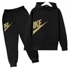 Children Casual Fashion Cute Letter Print Outerwear Hoodie+Pants 3-12 Age Boy Girl Hooded Autumn Winter Sportswear 2 piece Set
