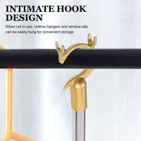 Retractable Reach Closet Pole Telescopic Clothes Pole Clothes Rail Clothing Coat Hanger Christmas Light Rod Clothesline Pole 2