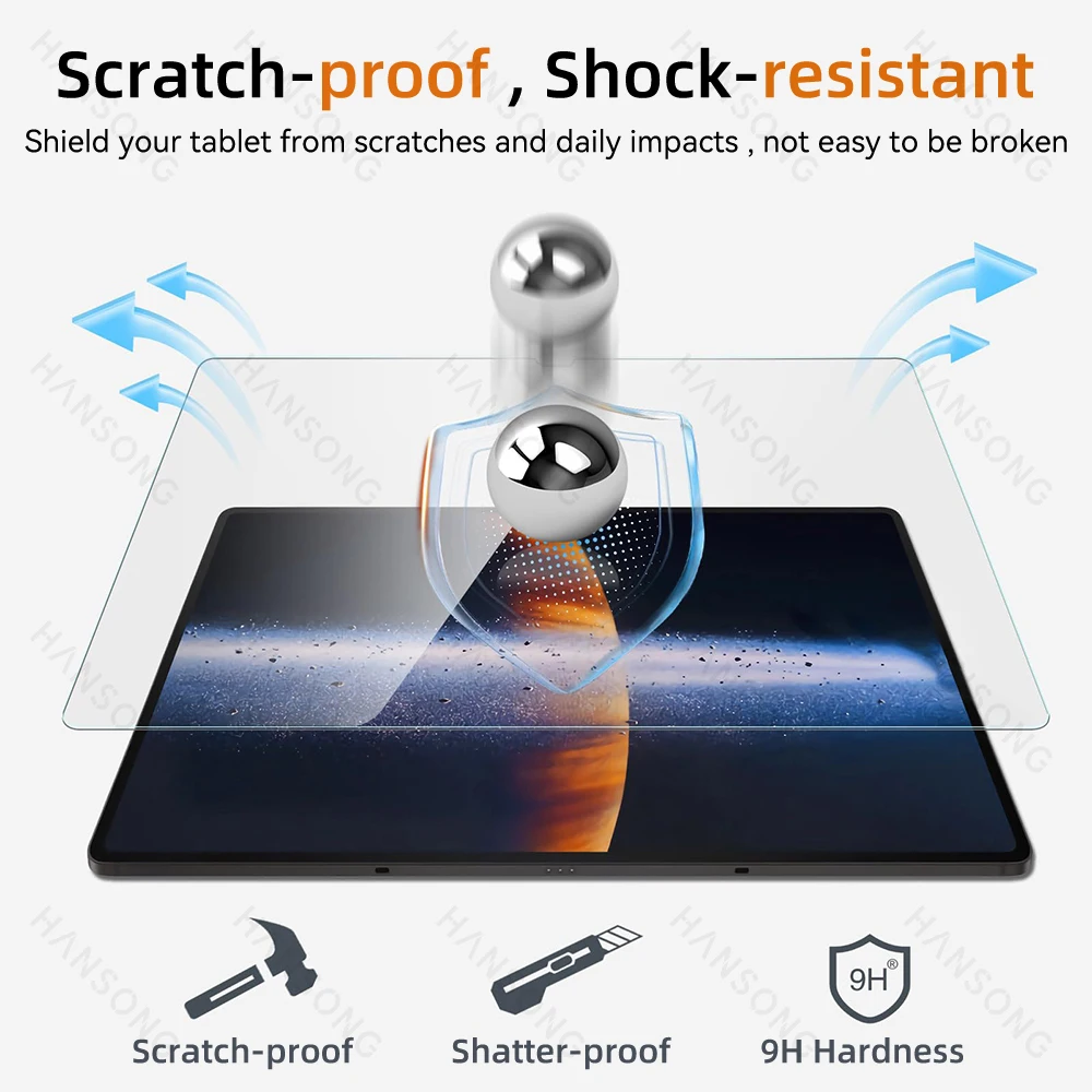 Vidro Temperado para Samsung Galaxy Tab s9 Plus Tab s8 Plus s7 Plus s7 fe 124 Polegadas Alta Definição Protetor de Tela 9h - Imagem 3
