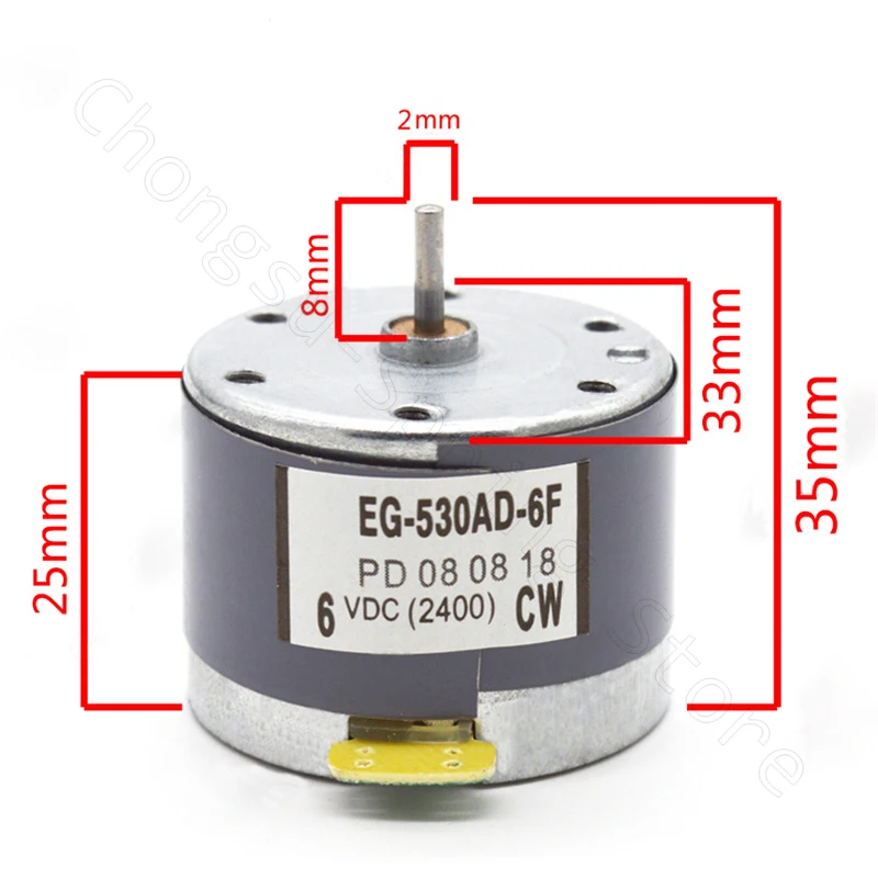 530 Micro Motor DC 6V 9V 12V Recorder Electric Engine EG-530AD 2F 2B 6B 6F 9B 9F Motors CW CCW for CD DVD Player Accessories