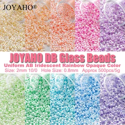 500pcs 2mm DB Beads 11/0 Opaque AB Iridescent Rainbow Color Glass Seed Beads for DIY Jewelry Clothing Accessories