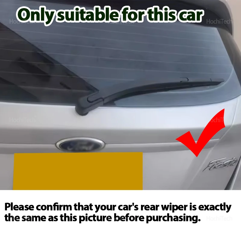 Enhanced Car Rear Windshield Wiper Arm Blade Set - Black Replacement for Hatchbacks and Sedans