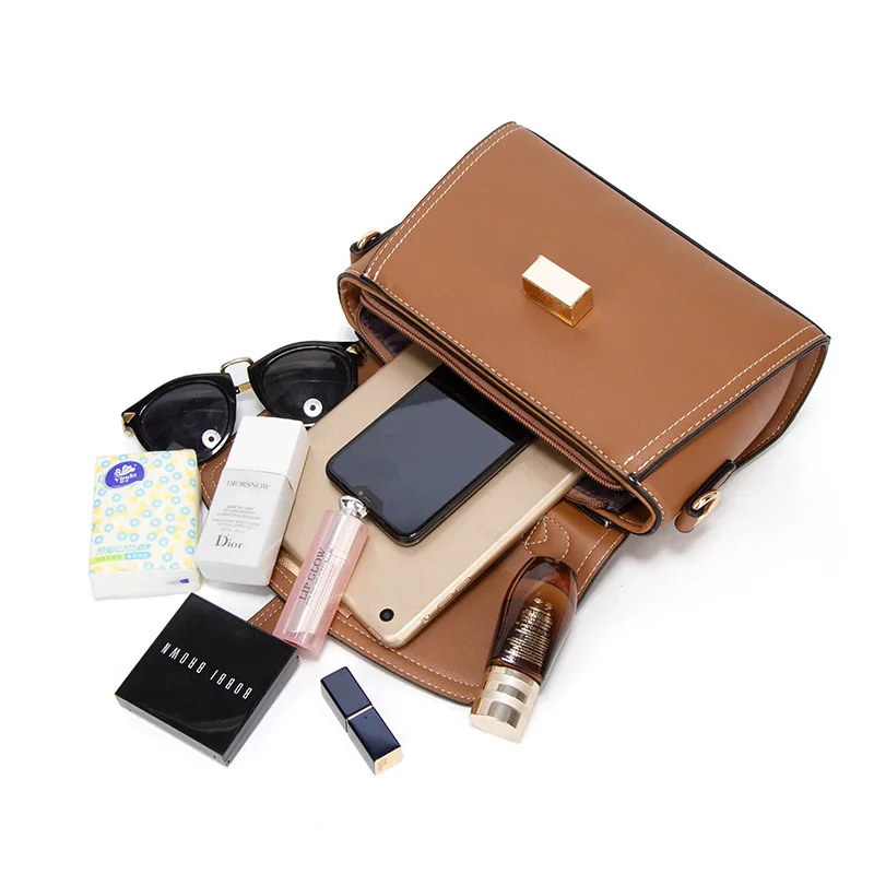 Women's Retro Small Square Bag Fashion One Shoulder Handbag Simple Crossbody Bag