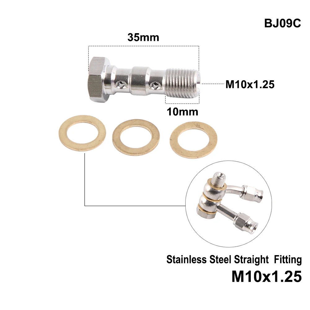 brake oil connector m10x1 AN3 M10x1.25 Motorcycle Motor Bike Hydraulic Brake Oil Hose Line Banjo Fitting stainless Steel