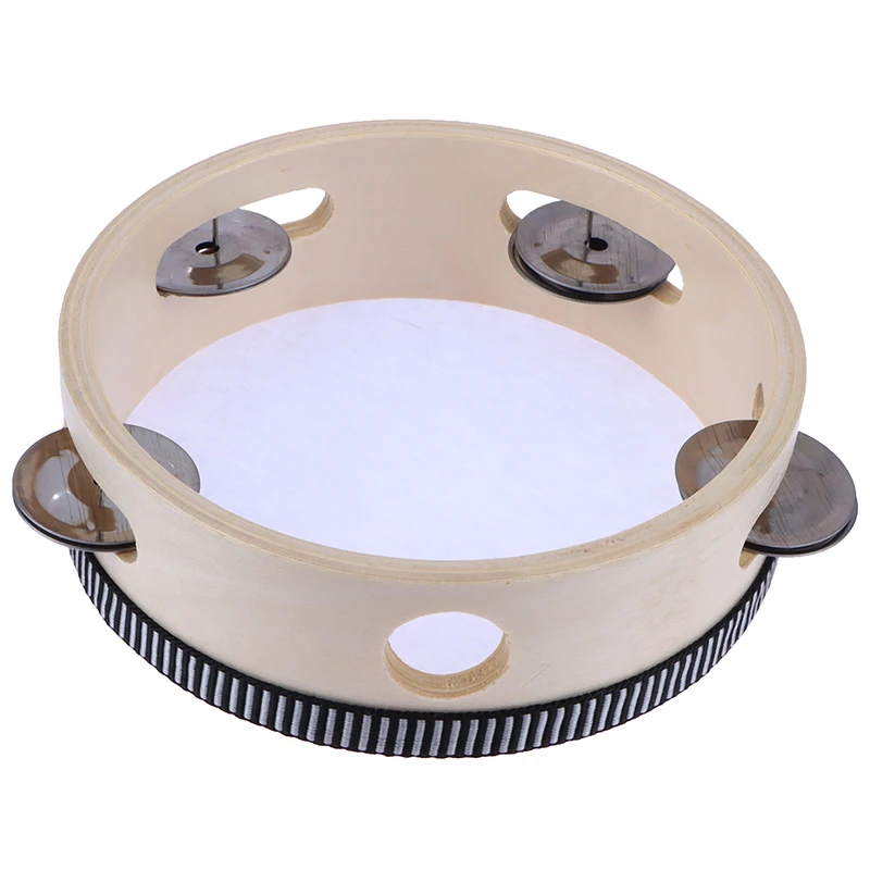 1pcs 15cm Wooden Tambourine Kids Hand Drum Baby Toy Percussion Musical Instrument For Children Educational Timbrel Clapping Drum