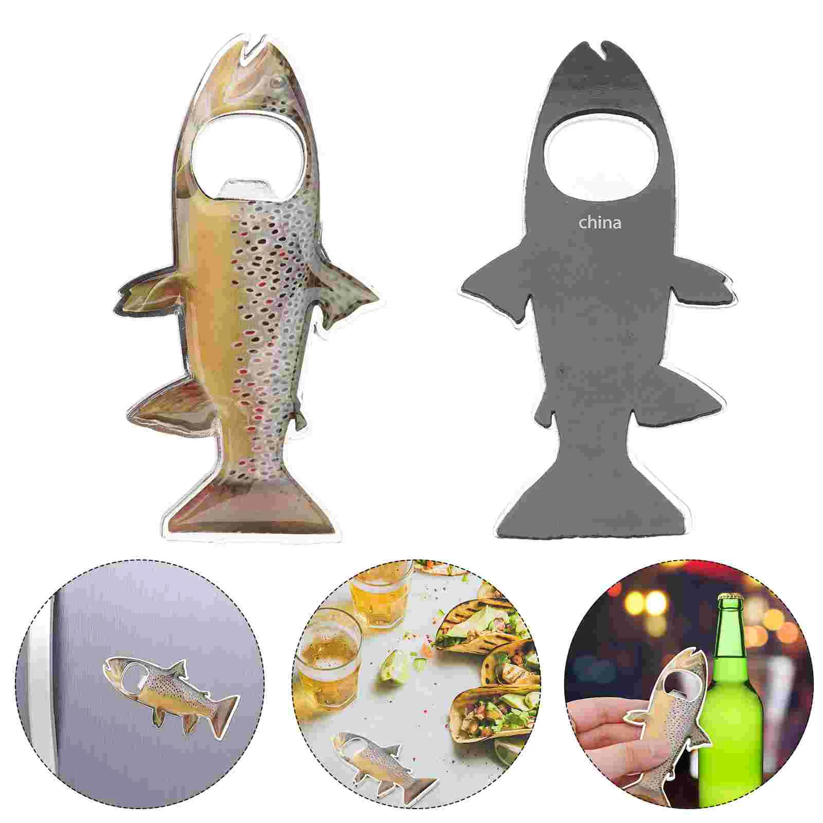 

Bottle Opener Fridge Magnet Rainbow Trout Shaped Decorative Beer Opener Bottle Opening Tool for Kitchen Bar