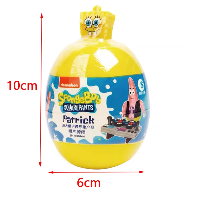 6-1pcs SpongeBob SquarePants Assemble Blocks Mini Twisted Egg Burger Doll Pie Star Crab Boss Children's Toy Birthday Gift