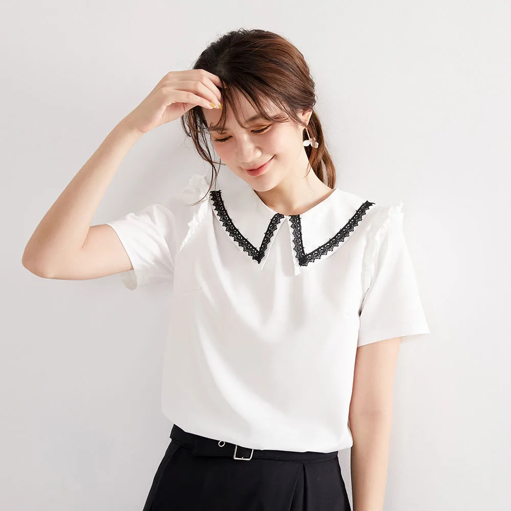 Black T-shirt Ruffles Casual Summer Thin Tees Falbala Simple Lady Fashion Streetwear Chic Slim Women Daily Basic Tops Sweet graphic tees Tees