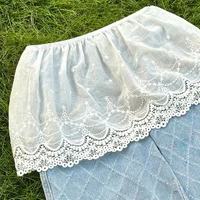Sous-jupe en dentelle brodée à fleurs, jupe courte de sécurité en maille anti-transparence, style coréen Y2K, mini-jupe courte douce pour filles 5