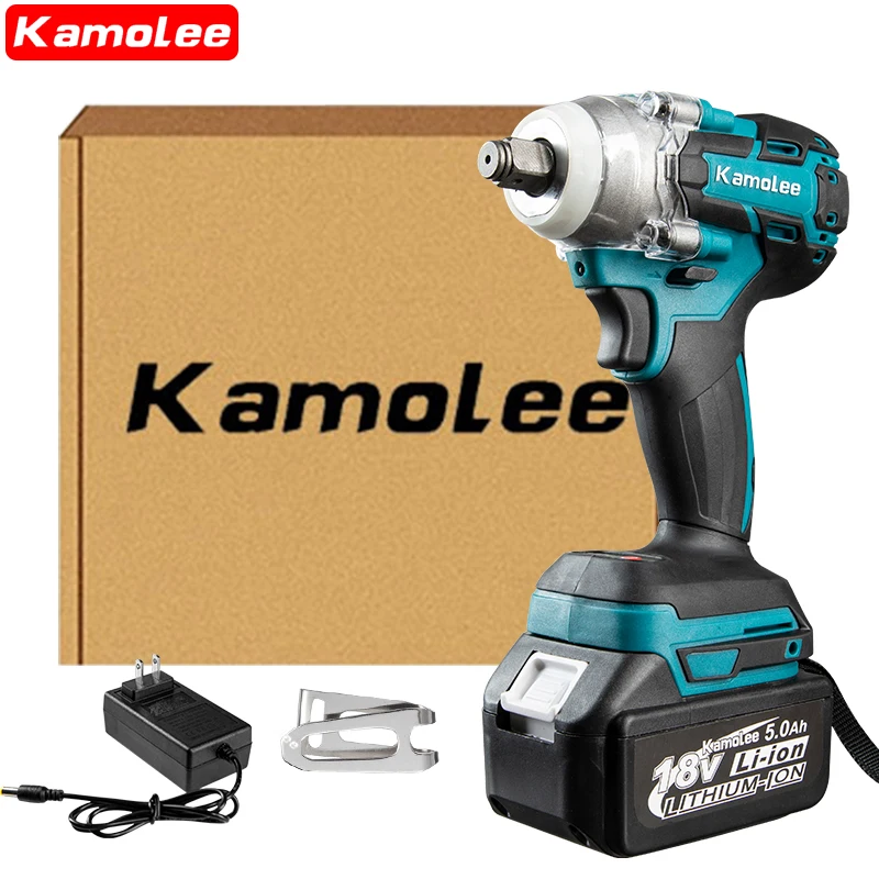 Kamolee Tool 520Nm High Torque Brushless 1/2 Inch Impact Wrench DTW285 (1 Batteries + Carton)