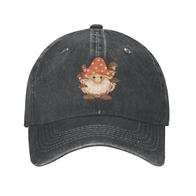 

Classic Cotton Cute Woodland Mushroom Gnome Baseball Cap Women Men Breathable Dad Hat Sun Protection
