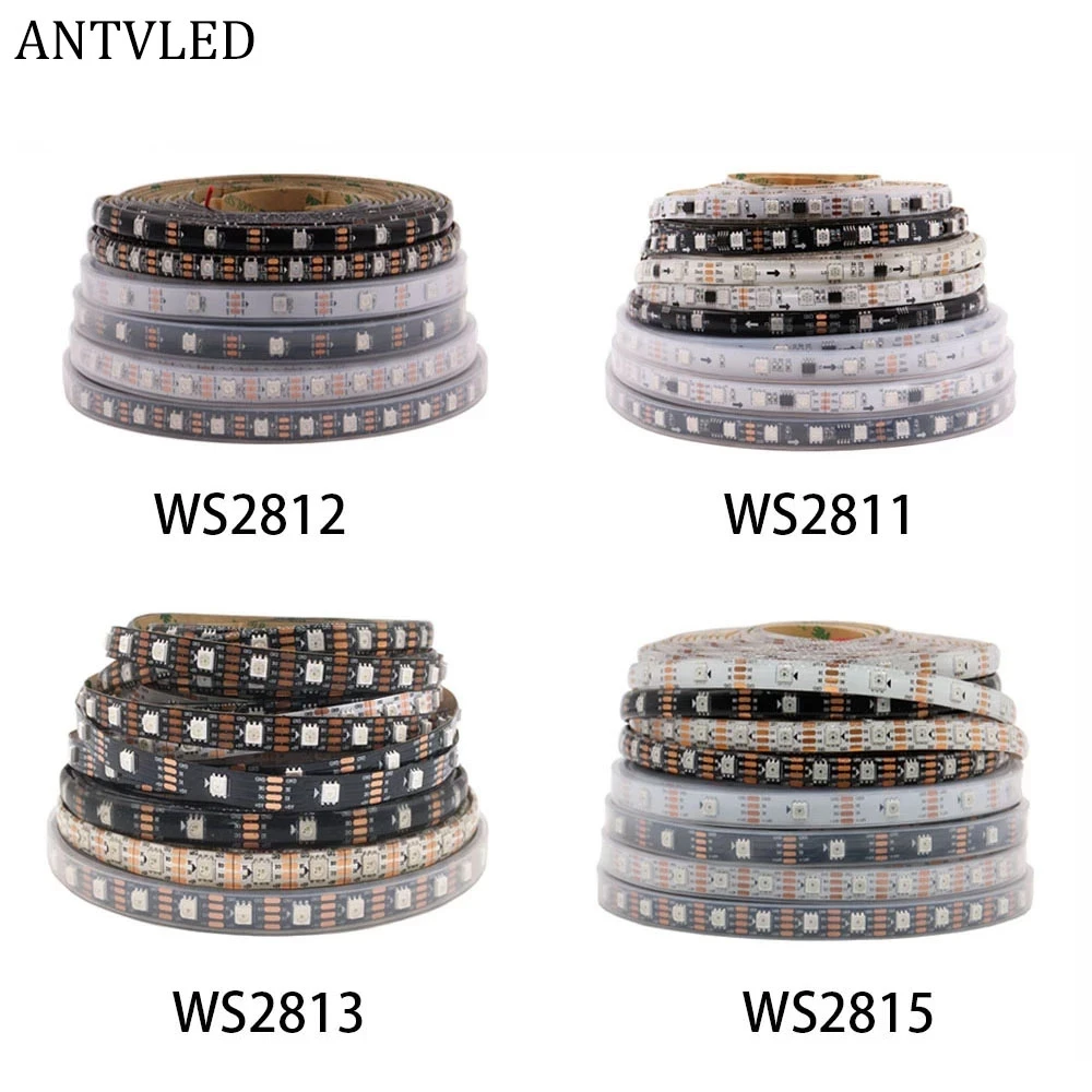 Светодиодная RGB лента WS2812B WS2811 WS2813 WS2815 индивидуально Адресуемая 30/60/144