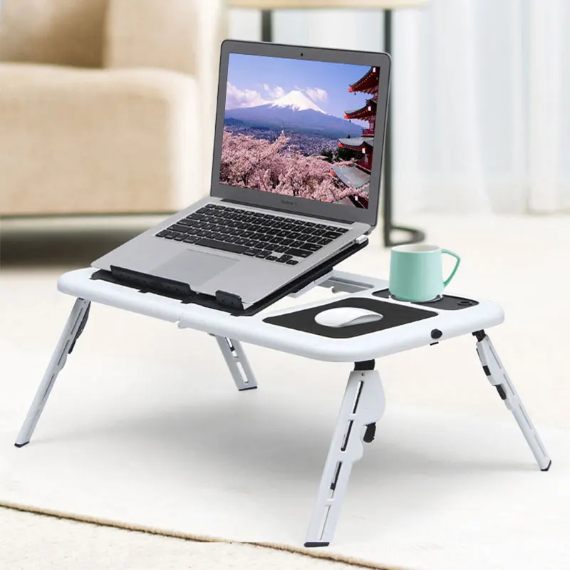 Multifunctional Bed Laptop Table Standing Folding Portable Picnic Camping Table Office Furniture USB Cooling Study Student Table