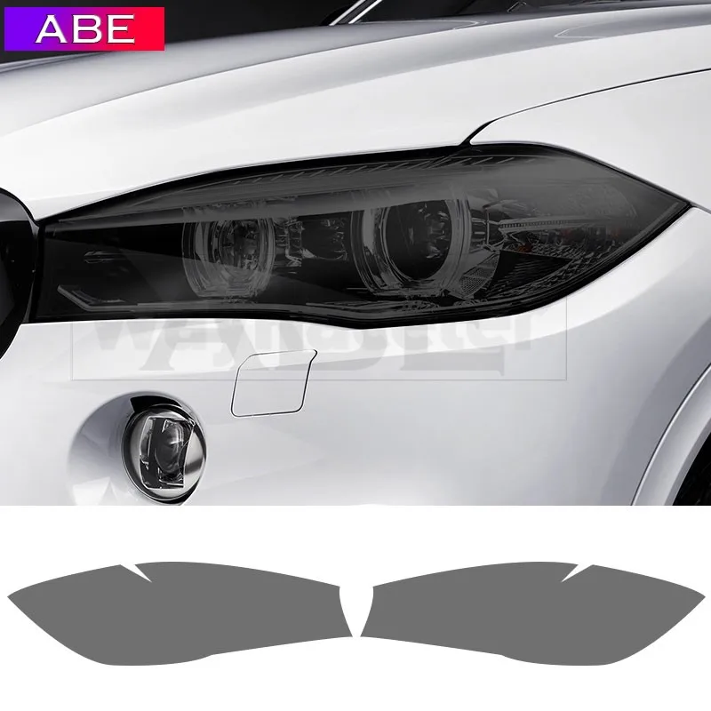 

2 Pcs Car Headlight Protective Film Transparent Smoked Black TPU Sticker For BMW X5 F15 X5M F85 M Performance Accessories