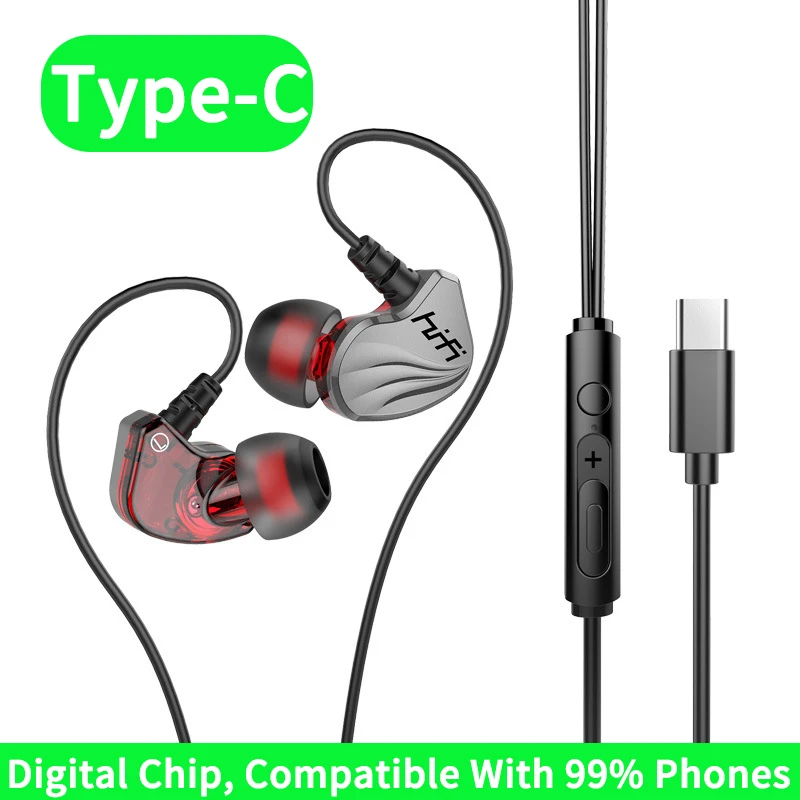 High-Performance Wired In-Ear Headphones with 6D Surround Sound and Built-In Microphone