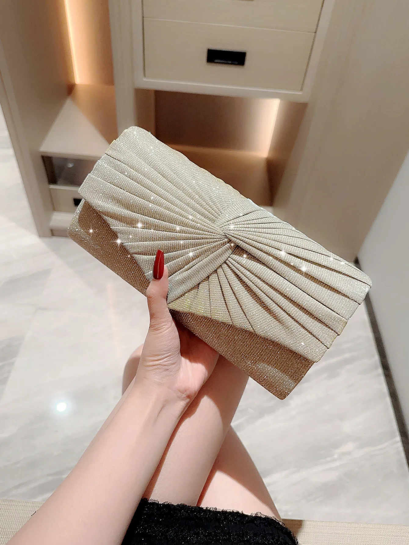 2023 Fashion Women Evening Bag Brand Party Banquet Glitter Satin For Ladies Wedding Clutches Handbag Banquet Shoulder Bags