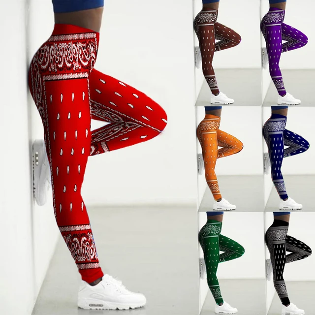 3D Bandana Pattern Printed Sport Leggings Women Yoga Pants Gym Clothing Femme Seamless Leggins for Female Leginsy Damskie 1
